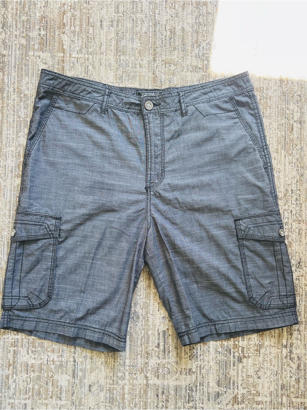 Buckle Black Navy Men's Cargo Shorts - Casual Utility Shorts